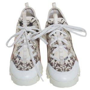 Dior White D-connect Floral Sneakers Size 41